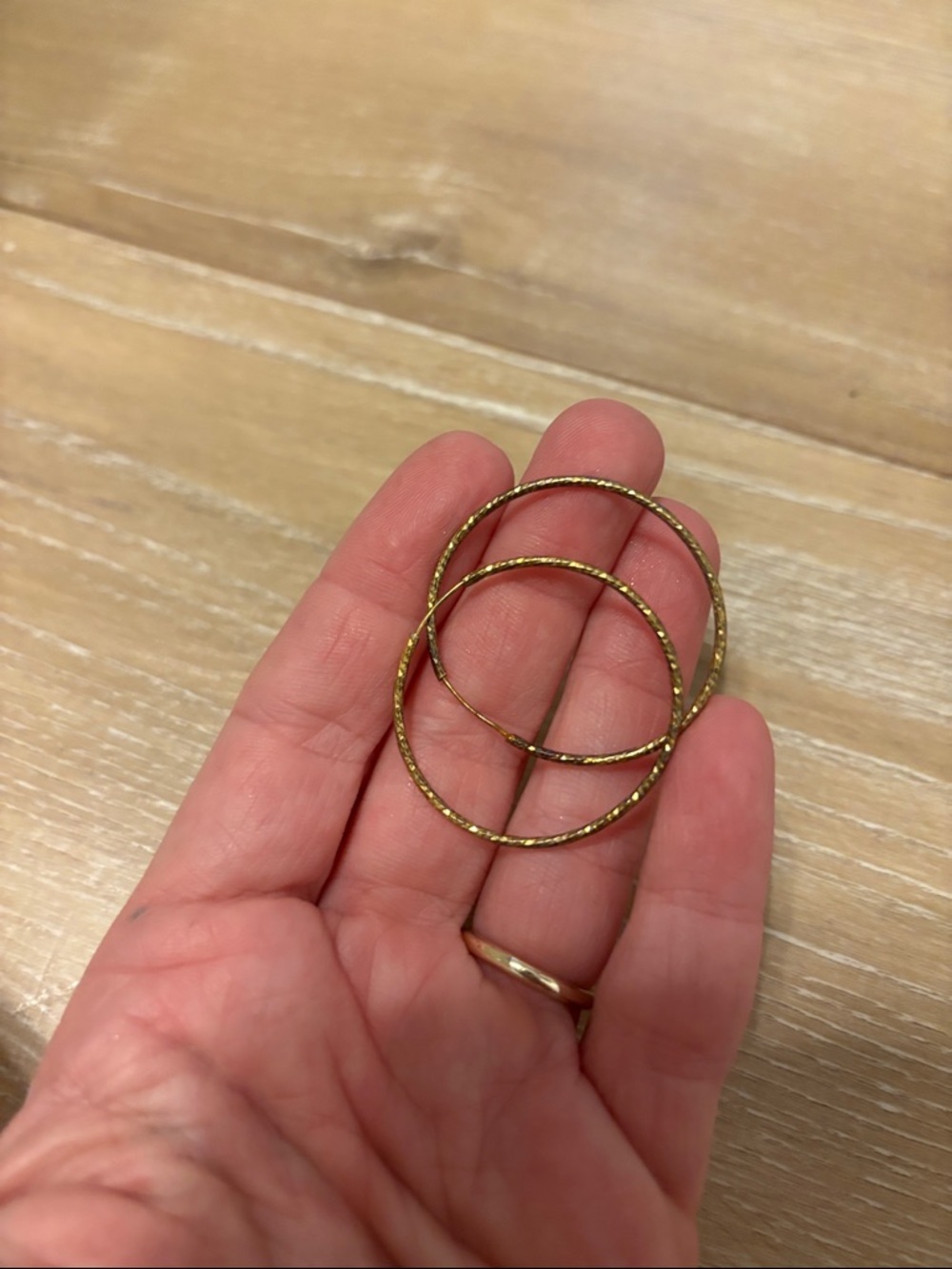 Gold Textured Hoop Earrings